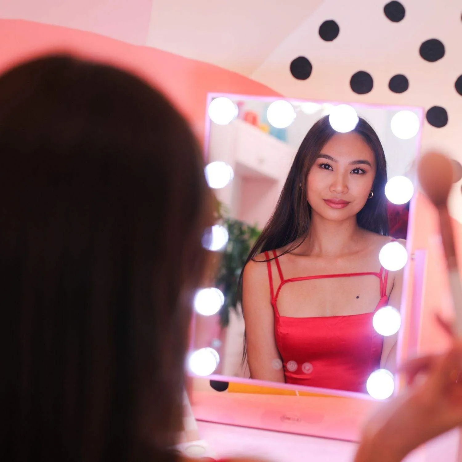 12 Bulb Vanity Mirror - Pink Berry