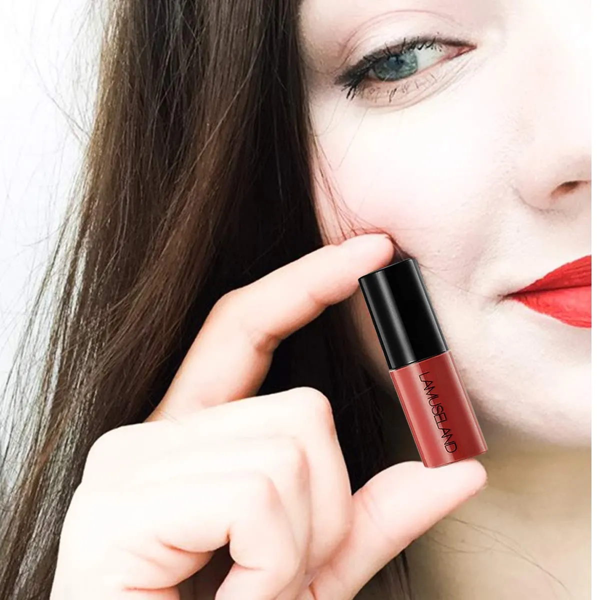 12Pcs Travel Suit Waterproof Long Lasting Matte Lip Gloss Sample Size Liquid Lipstick Black