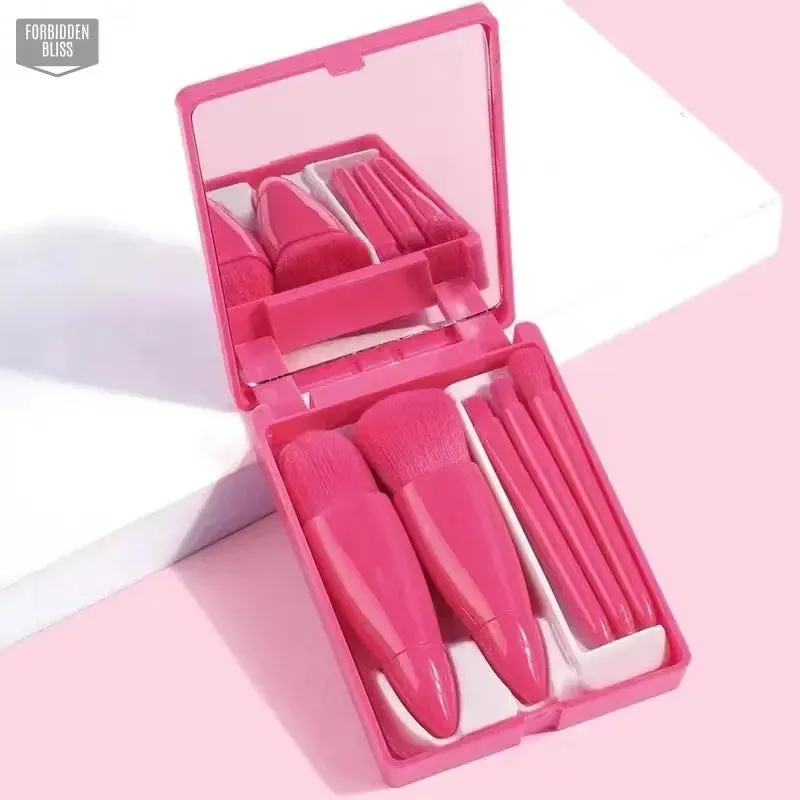 5pcs Makeup Brushes Set With Mirror