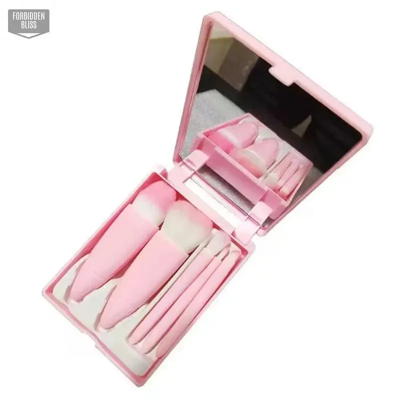 5pcs Makeup Brushes Set With Mirror