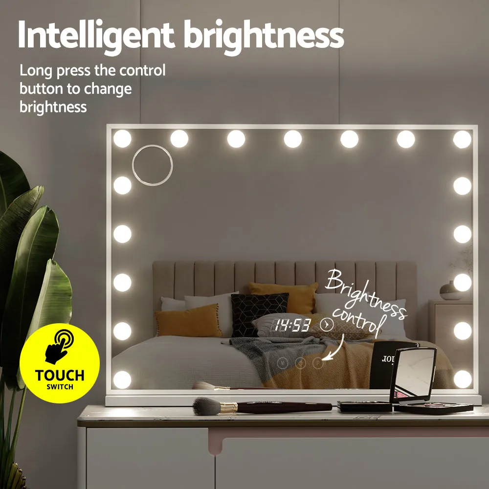 Adjustable LED Light Hollywood Makeup Mirror 80x60cm - Embellir