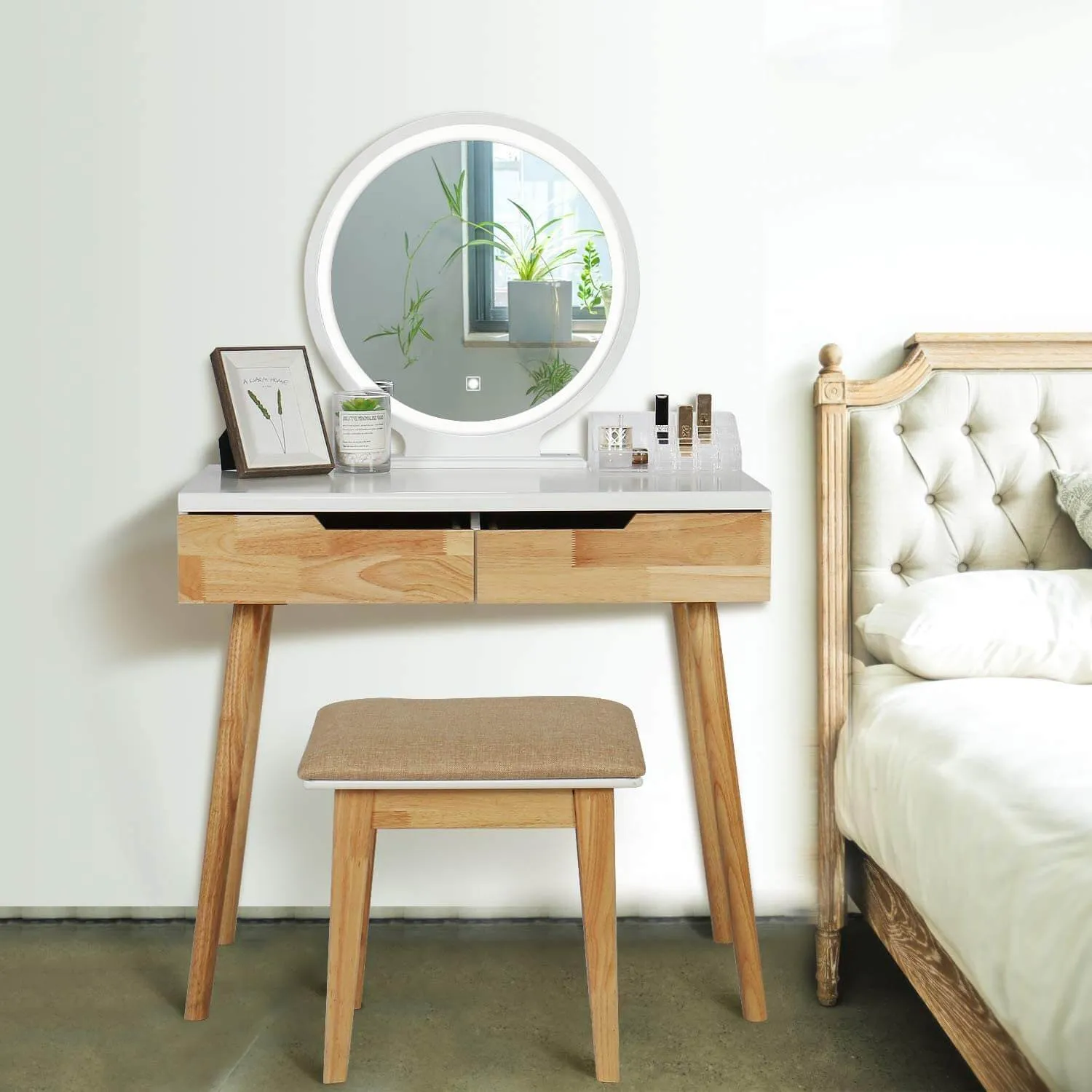 Adjustable LED Touch Screen Vanity Table HW1083