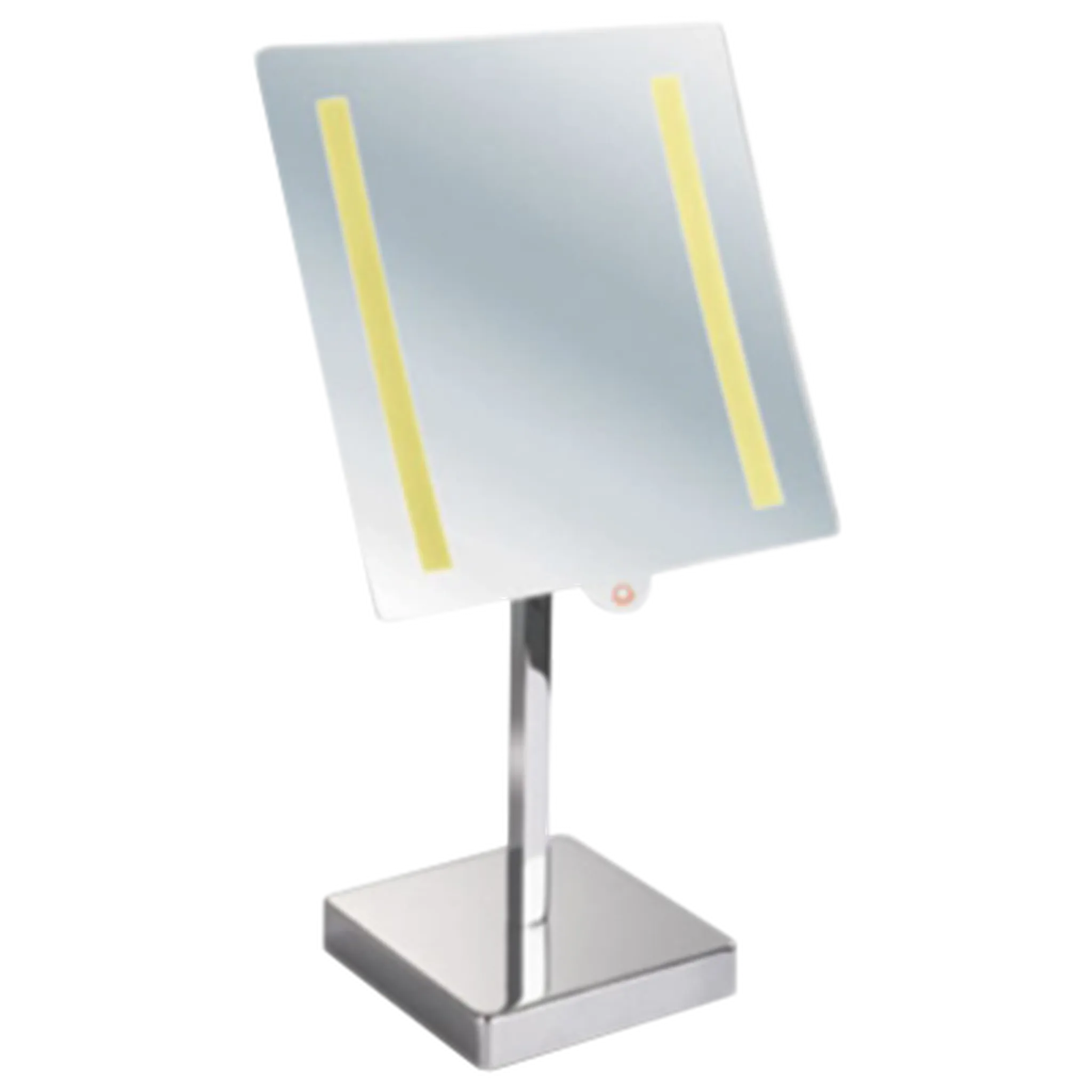 Afina 8" x 8" Polished Chrome 5X Magnification Battery Operated Lighted Table Makeup Mirror