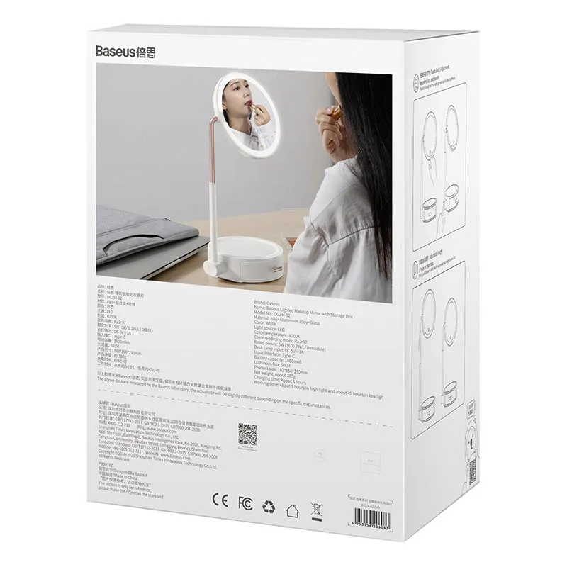 Beauty Series Lighted Makeup Mirror With Storage Box