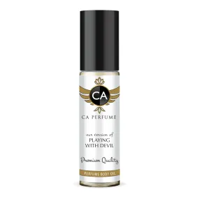 CA Perfume Impression of Playing With Devil For Women Replica Fragrance Body Oil Dupes Alcohol-Free Essential Aromatherapy Sample Travel Size Concentrated Long Lasting Attar Roll-On 0.3 Fl Oz/10ml