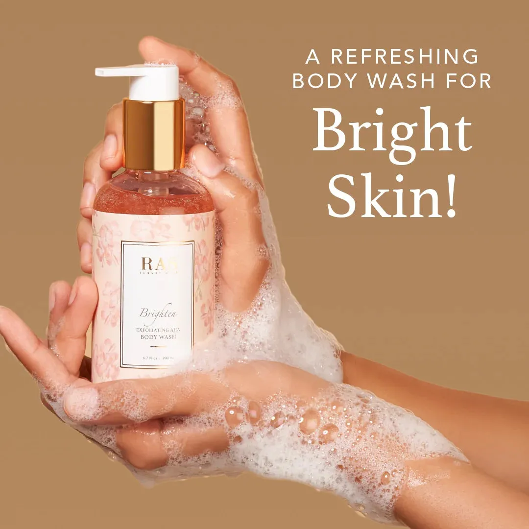 Complete Brighten Shower Bath Gift Set with Himalayan Rose