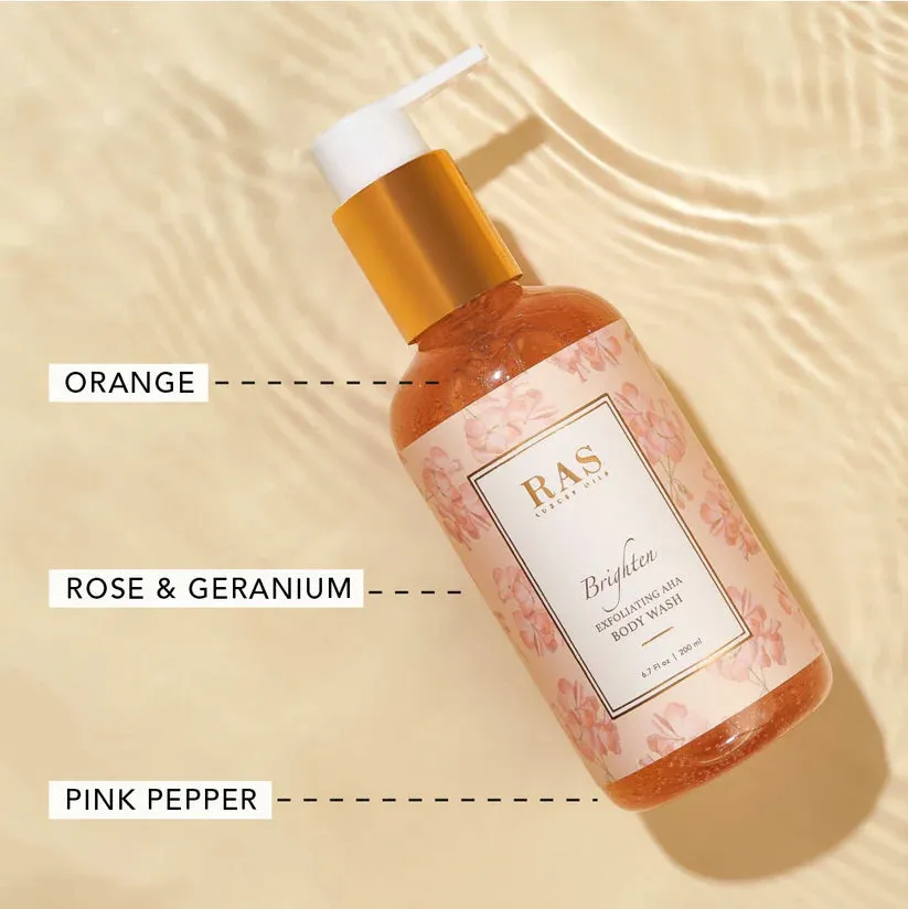 Complete Brighten Shower Bath Gift Set with Himalayan Rose
