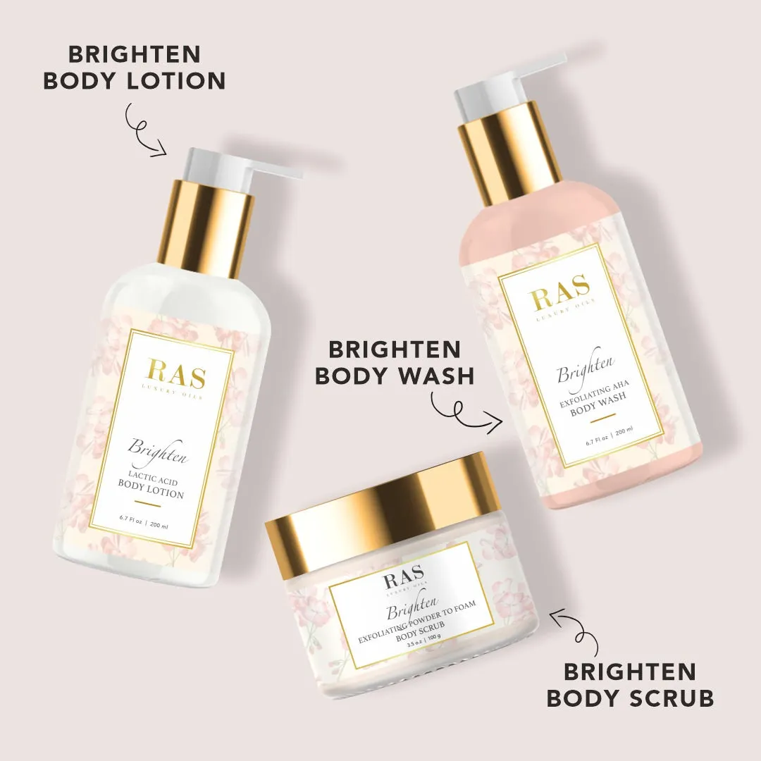 Complete Brighten Shower Bath Gift Set with Himalayan Rose