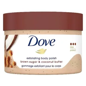 DOVE EXFOLIATING BODY POLISH (SCRUB)- BROWN SUGAR & COCONUT BUTTER