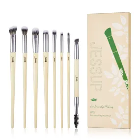 Eco-friendly Sustainable Eye and Brow Brush Set 8Pcs T328
