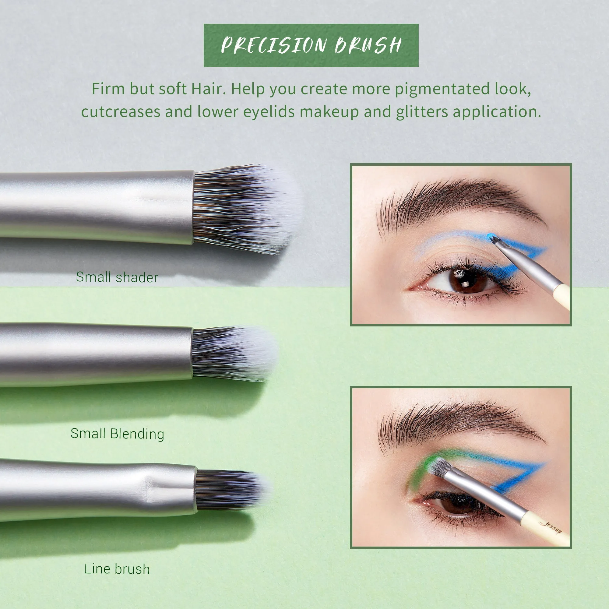 Eco-friendly Sustainable Eye and Brow Brush Set 8Pcs T328