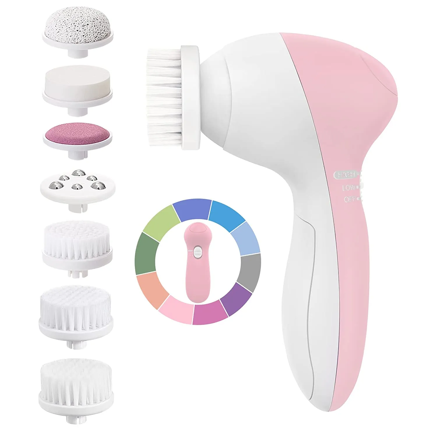 Facial Cleansing Brush Face Scrubber: Electric Exfoliating Spin Cleanser Device Waterproof Deep Cleaning Exfoliation Rotating Spa Machine - Electronic Acne Skin Washer Spinning System Set