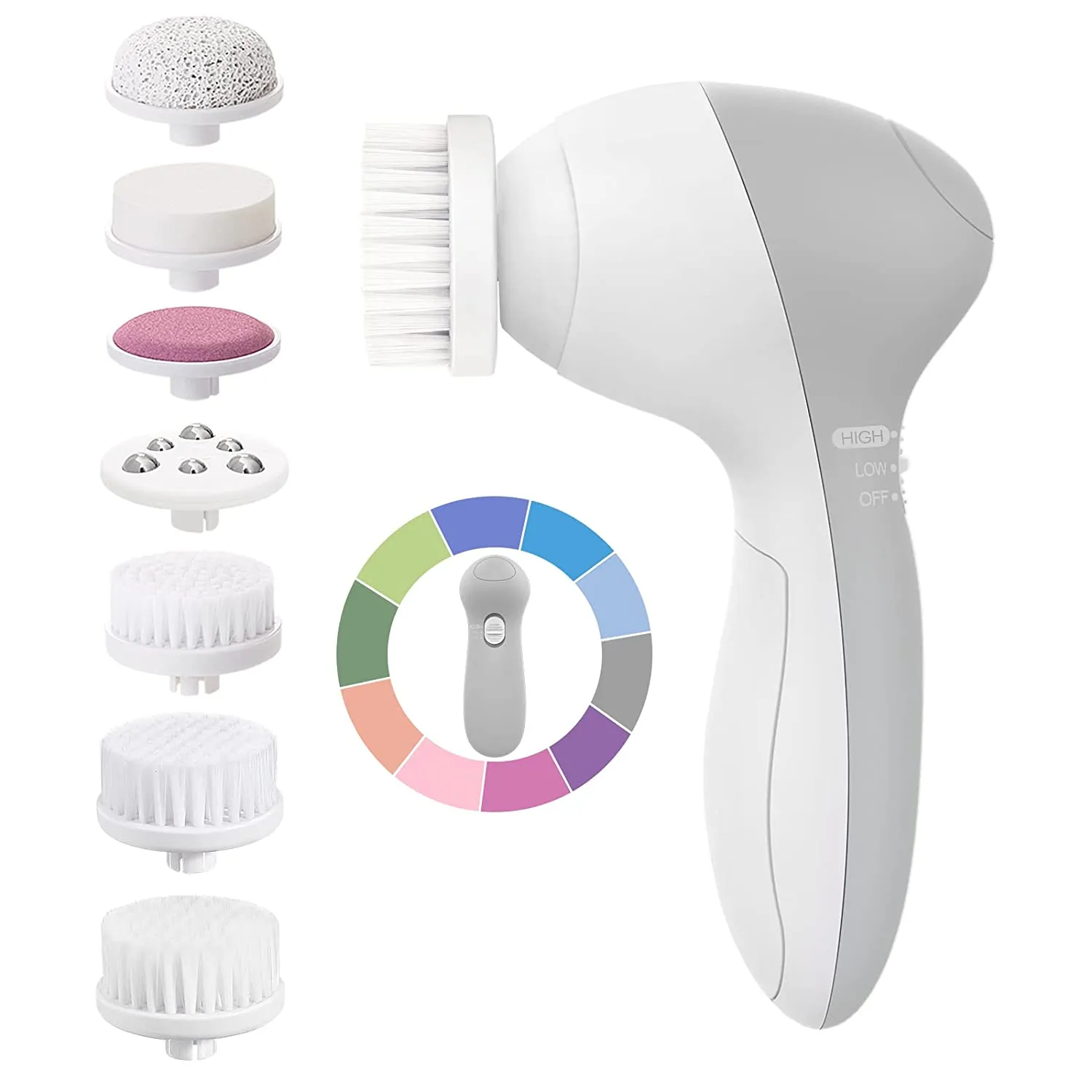 Facial Cleansing Brush Face Scrubber: Electric Exfoliating Spin Cleanser Device Waterproof Deep Cleaning Exfoliation Rotating Spa Machine - Electronic Acne Skin Washer Spinning System Set