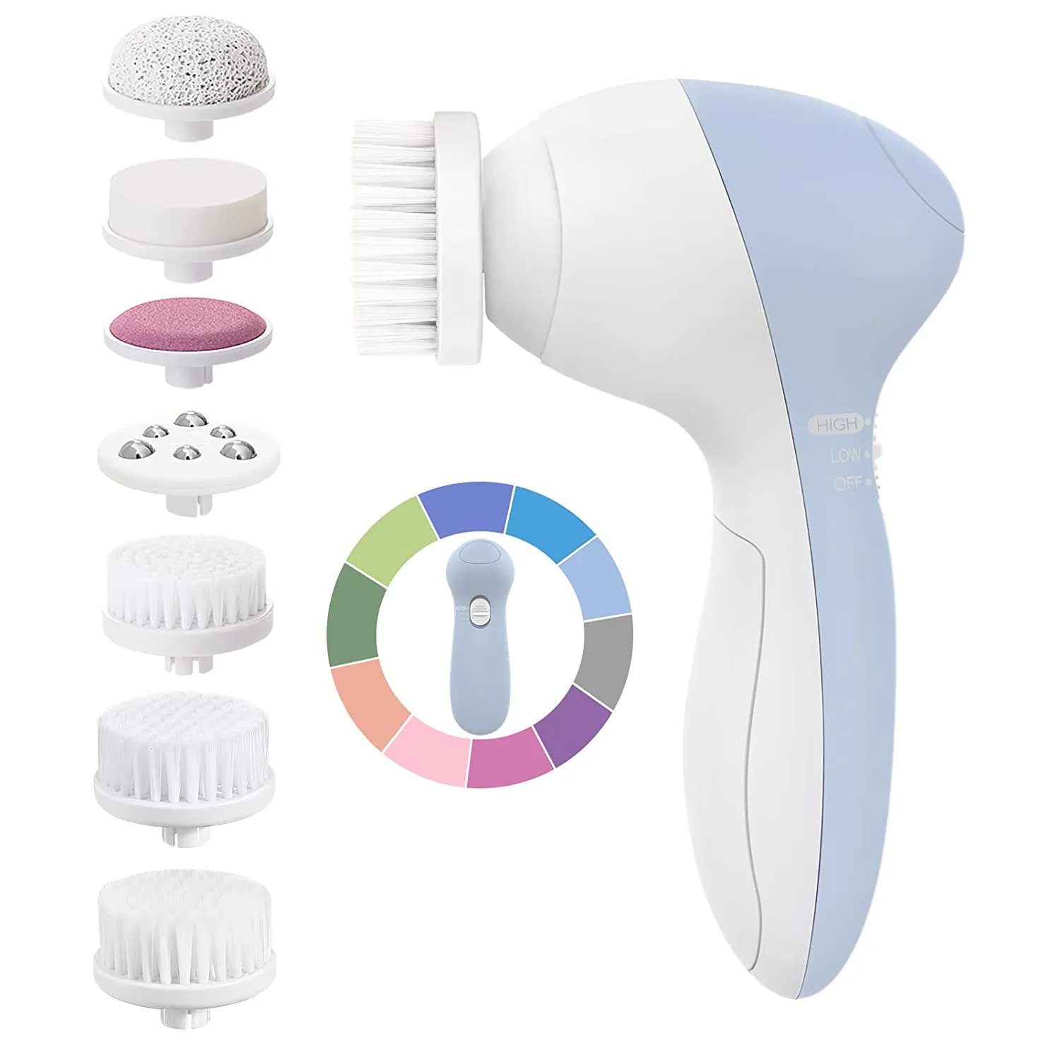 Facial Cleansing Brush Face Scrubber: Electric Exfoliating Spin Cleanser Device Waterproof Deep Cleaning Exfoliation Rotating Spa Machine - Electronic Acne Skin Washer Spinning System Set