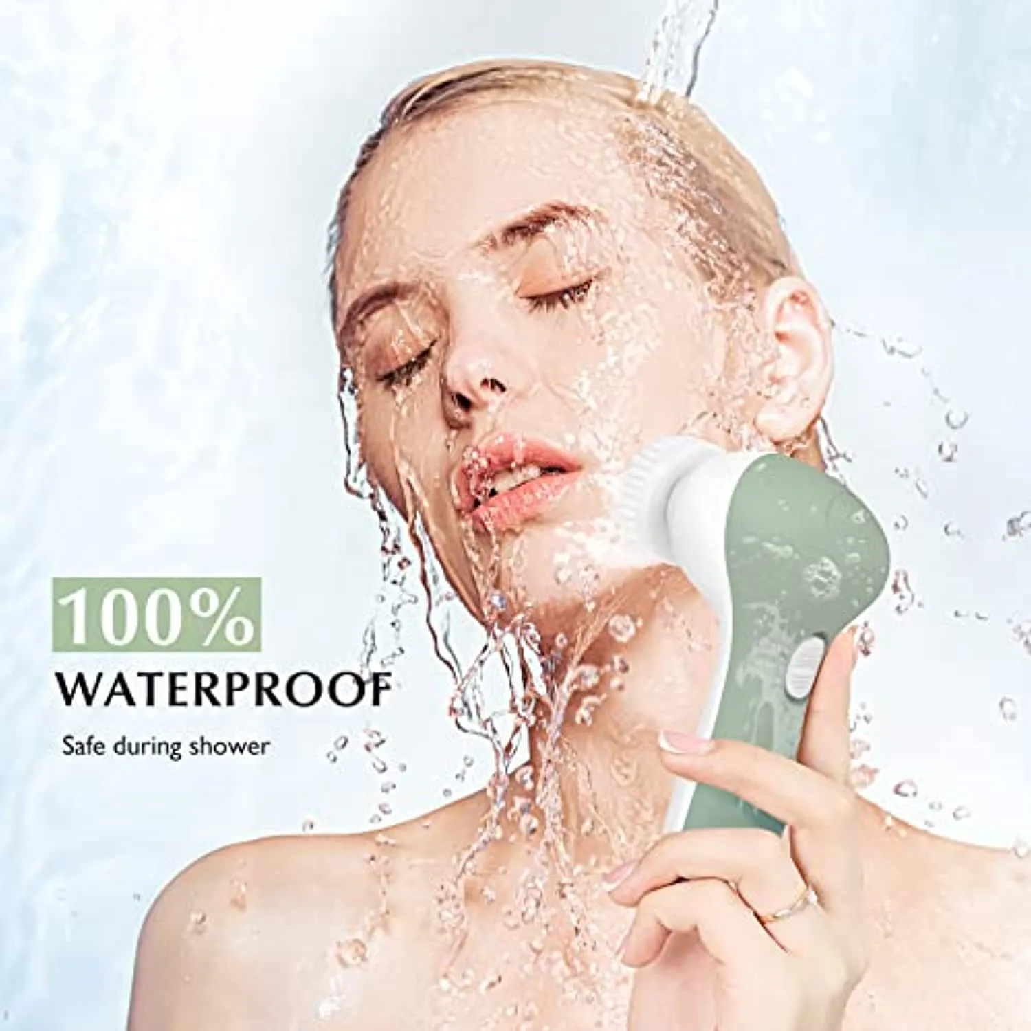 Facial Cleansing Brush Face Scrubber: Electric Exfoliating Spin Cleanser Device Waterproof Deep Cleaning Exfoliation Rotating Spa Machine - Electronic Acne Skin Washer Spinning System Set