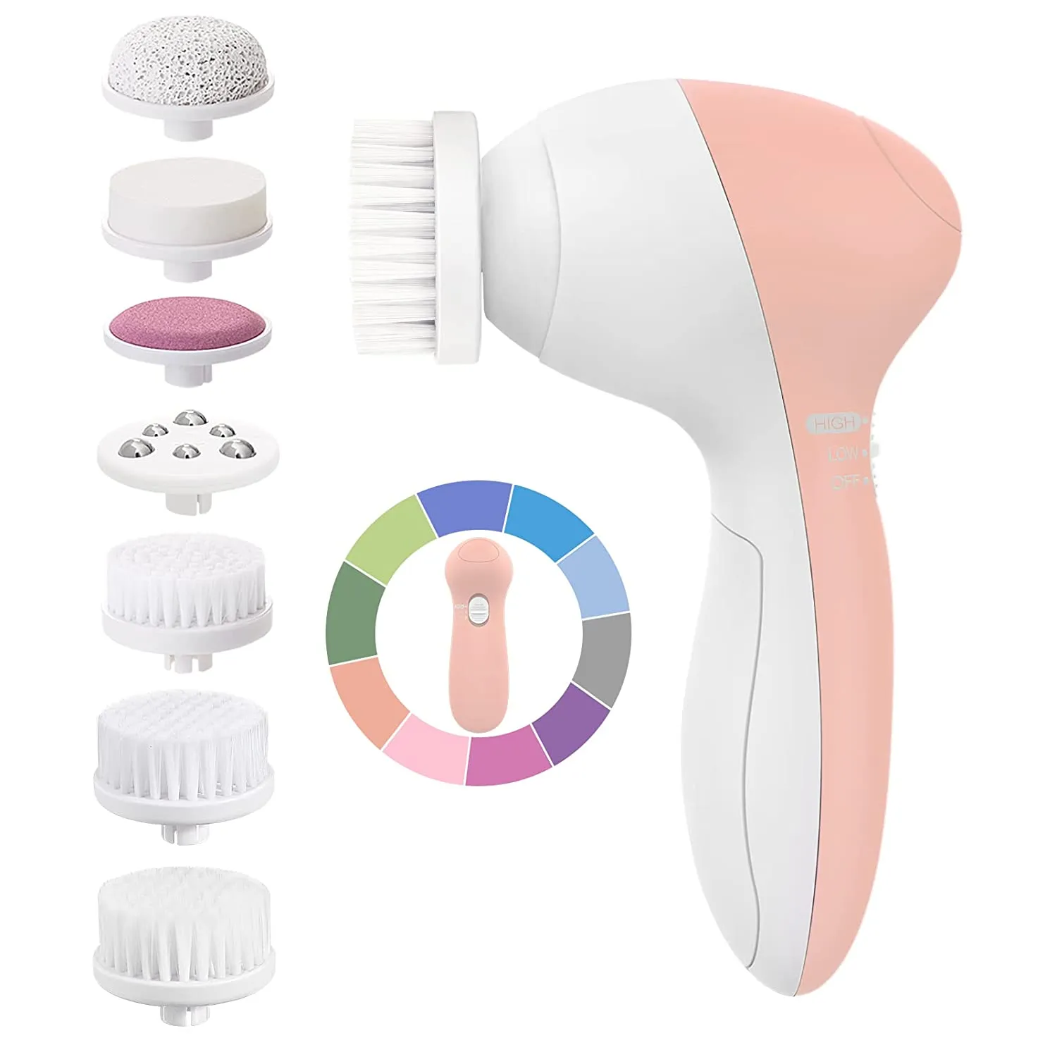 Facial Cleansing Brush Face Scrubber: Electric Exfoliating Spin Cleanser Device Waterproof Deep Cleaning Exfoliation Rotating Spa Machine - Electronic Acne Skin Washer Spinning System Set