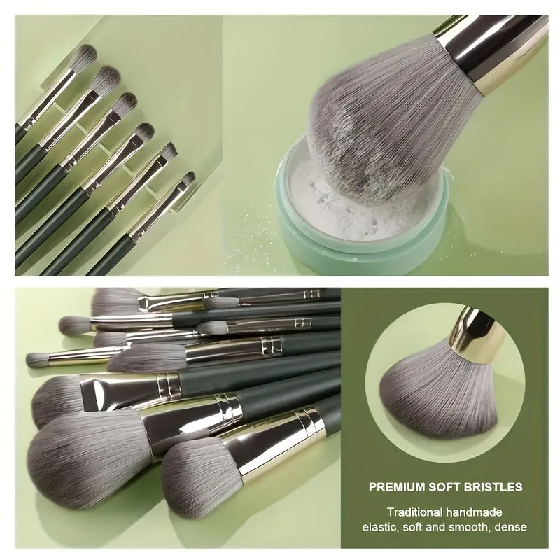 Glamorous Green 14pc Makeup Brush Collection