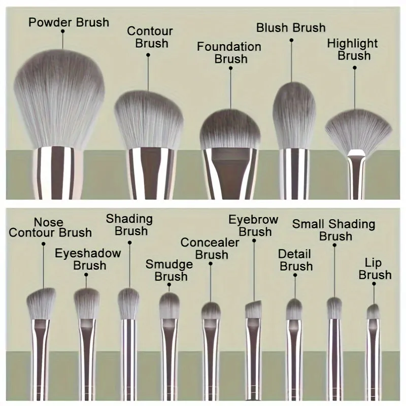 Glamorous Green 14pc Makeup Brush Collection
