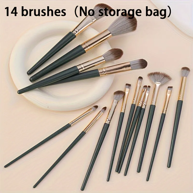 Glamorous Green 14pc Makeup Brush Collection