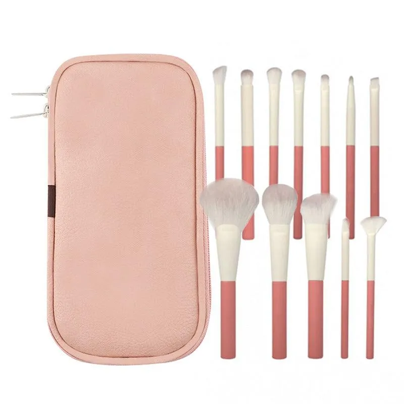 Glamorous Pink 12-Piece Makeup Brush Set for Flawless Beauty