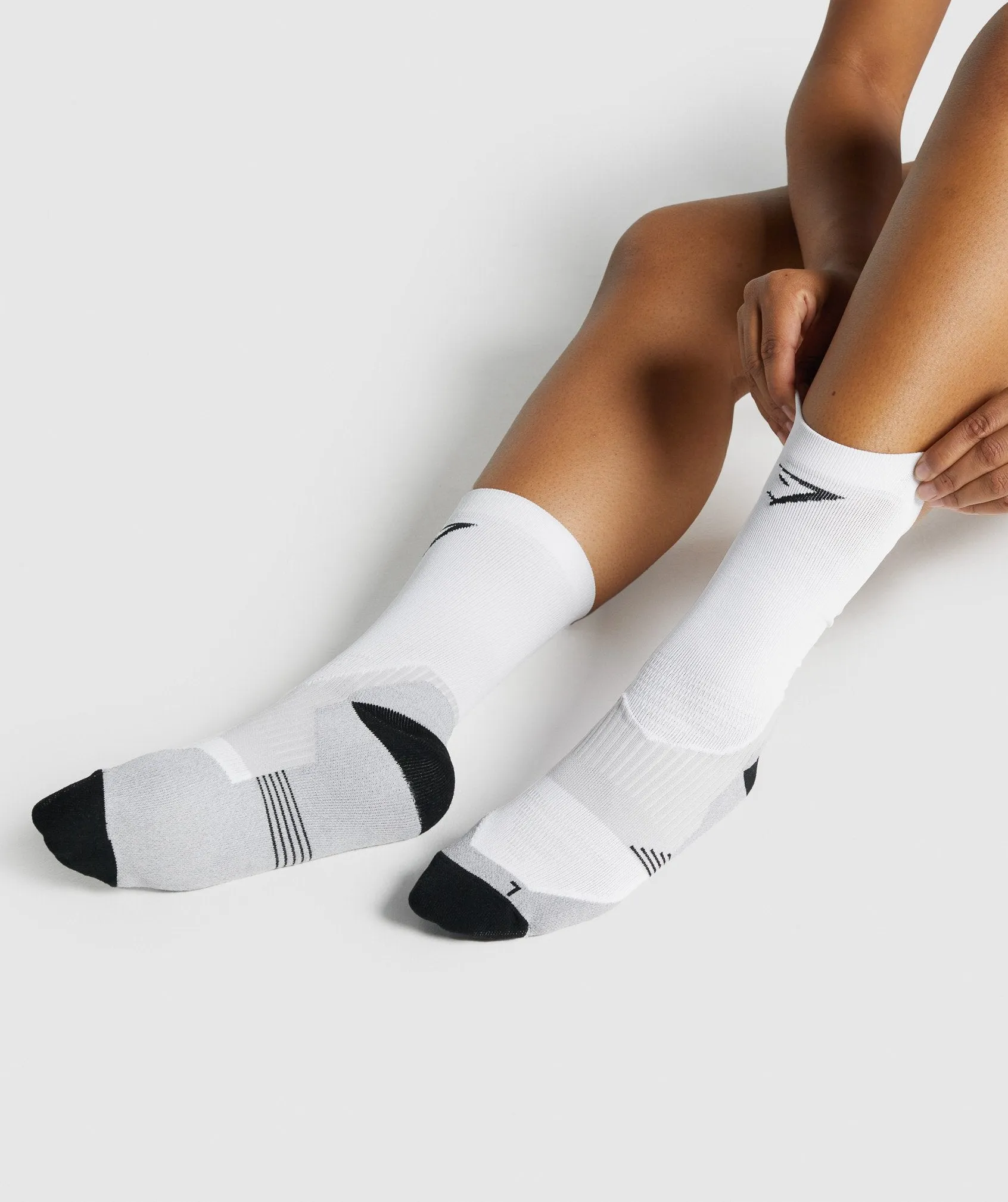 Gymshark Lightweight Running Crew Socks - White