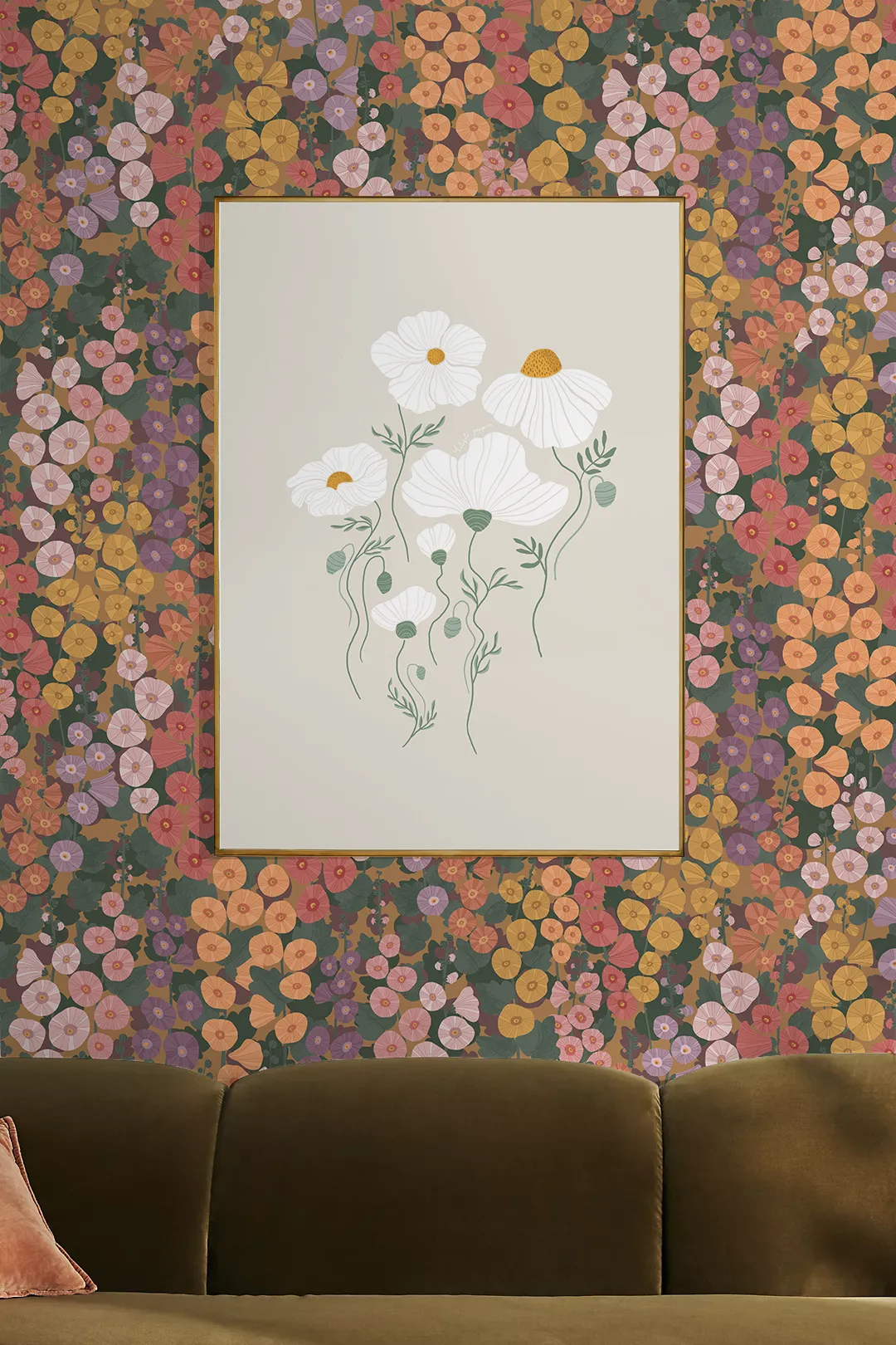 Hollyhocks wallpaper - Fall