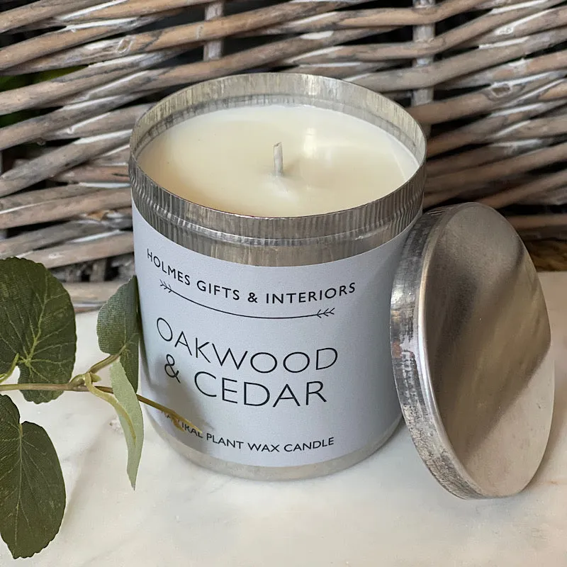 Holmes Oakwood & Cedar Ceramic Candle