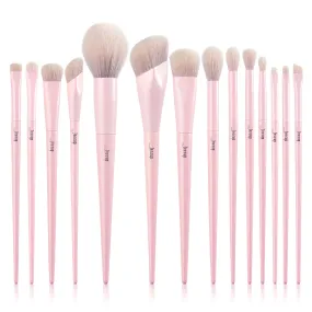 Jessup Crystal Pink Makeup Brushes Set Premium Vegan T495