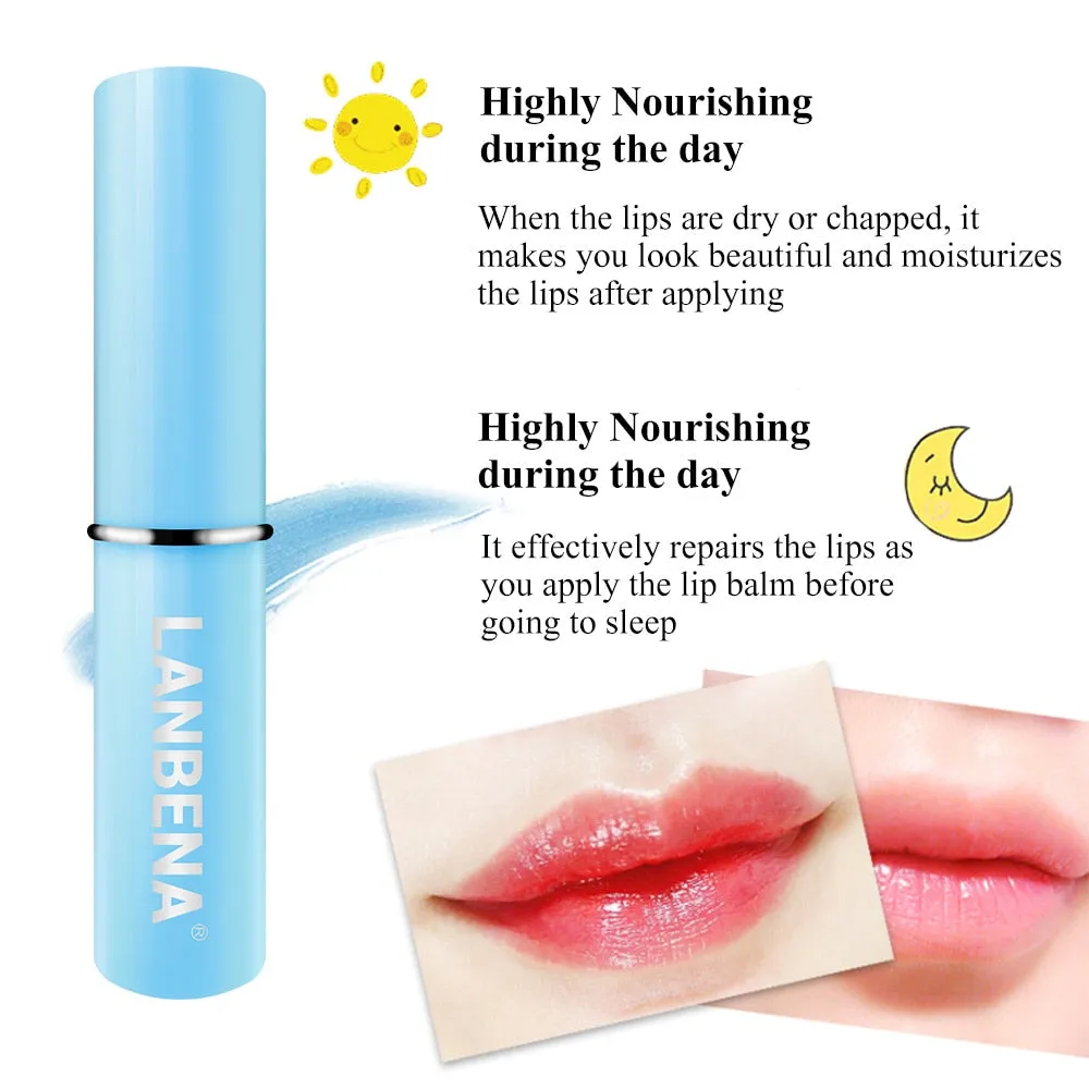 LANBENA Nourishing Lip Balm Hyaluronic Acid Moisturizing Reduces Fine Lines Relieves Dryness Repairs Damaged Lips