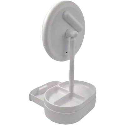 LED Lighted Adjustable Angle Removable Cosmetic Mirror - White