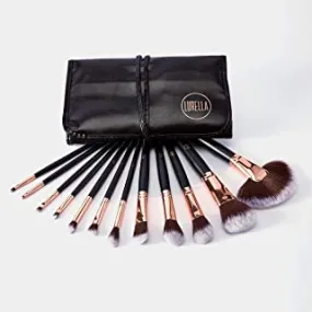 Lurella Cosmetics Stay Glam Brush Set: Essential 12 Pcs Makeup Brushes, Made With Ultra Soft Synthetic Bristles, & Includes Black Traveling Case. Convenient and Easy for Daily Makeup Use.