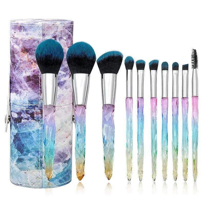 Luxury Rose Gold Makeup Brush Set - 10 Essential Tools