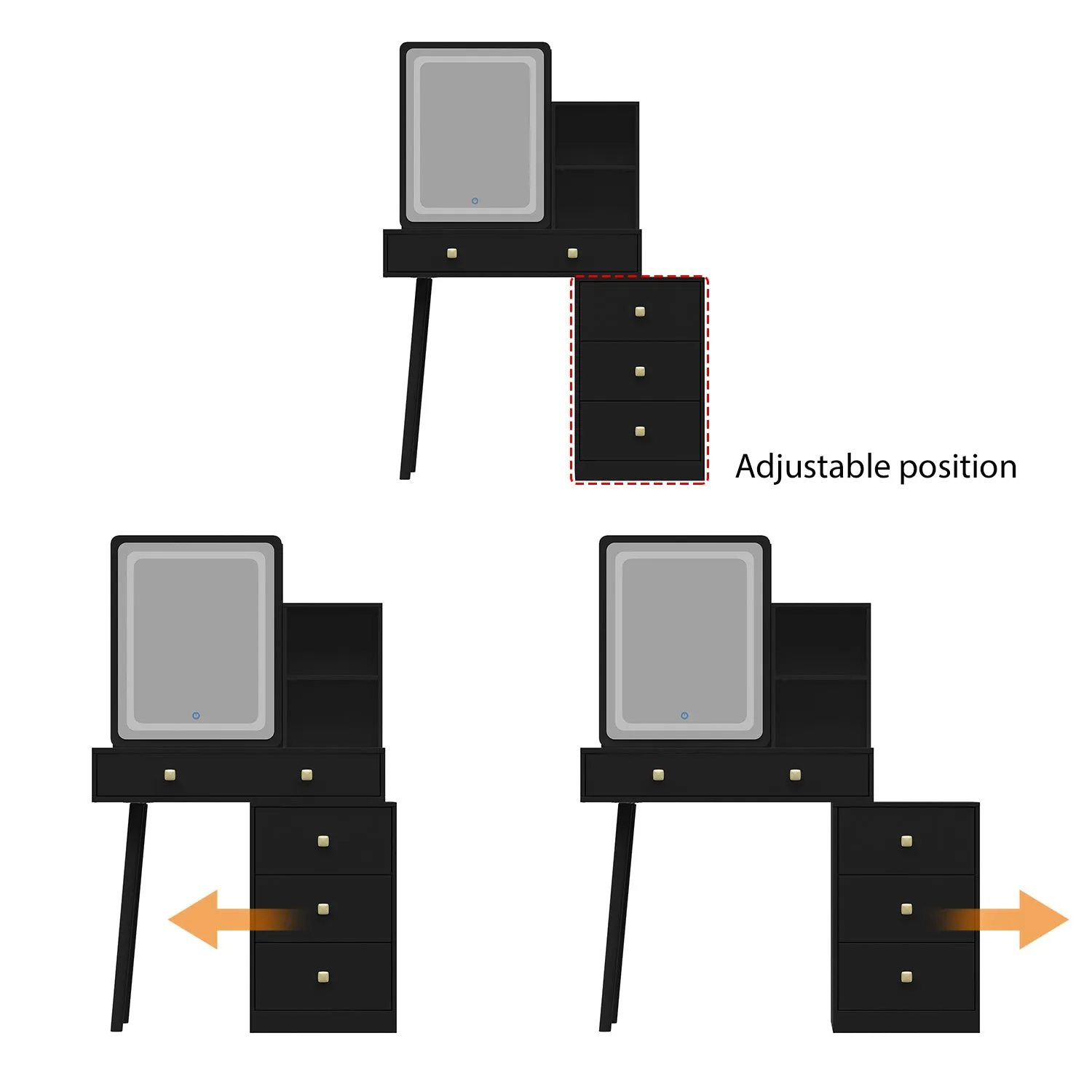 Noble Makeup Vanity Set With Adjustable Lights
