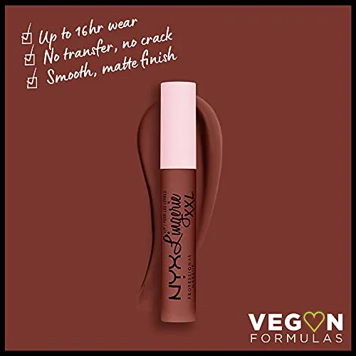 NYX PROFESSIONAL MAKEUP Lip Lingerie XXL Matte Liquid Lipstick - Low Cut (Warm Brown Nude)