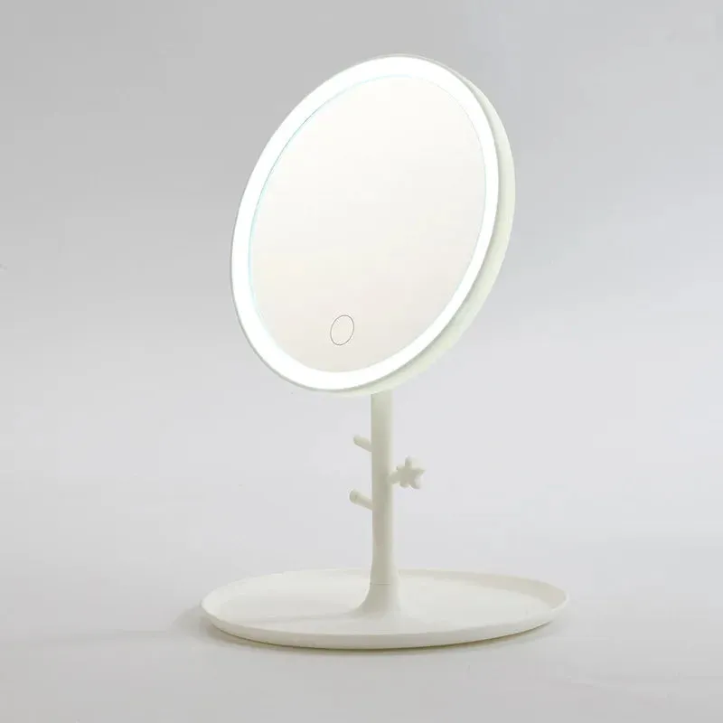 Portable LED Touch Screen Make up Mirror - Foldable | Light Modes | USB Rechargeable | Cosmetic Mirror Tools - Perfect Gift for Women