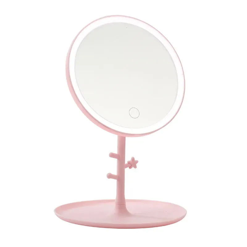 Portable LED Touch Screen Make up Mirror - Foldable | Light Modes | USB Rechargeable | Cosmetic Mirror Tools - Perfect Gift for Women