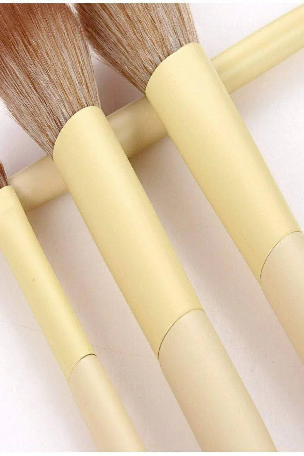 Professional Vegan Yellow & Rose Gold Makeup Brush Set - 11 Pcs