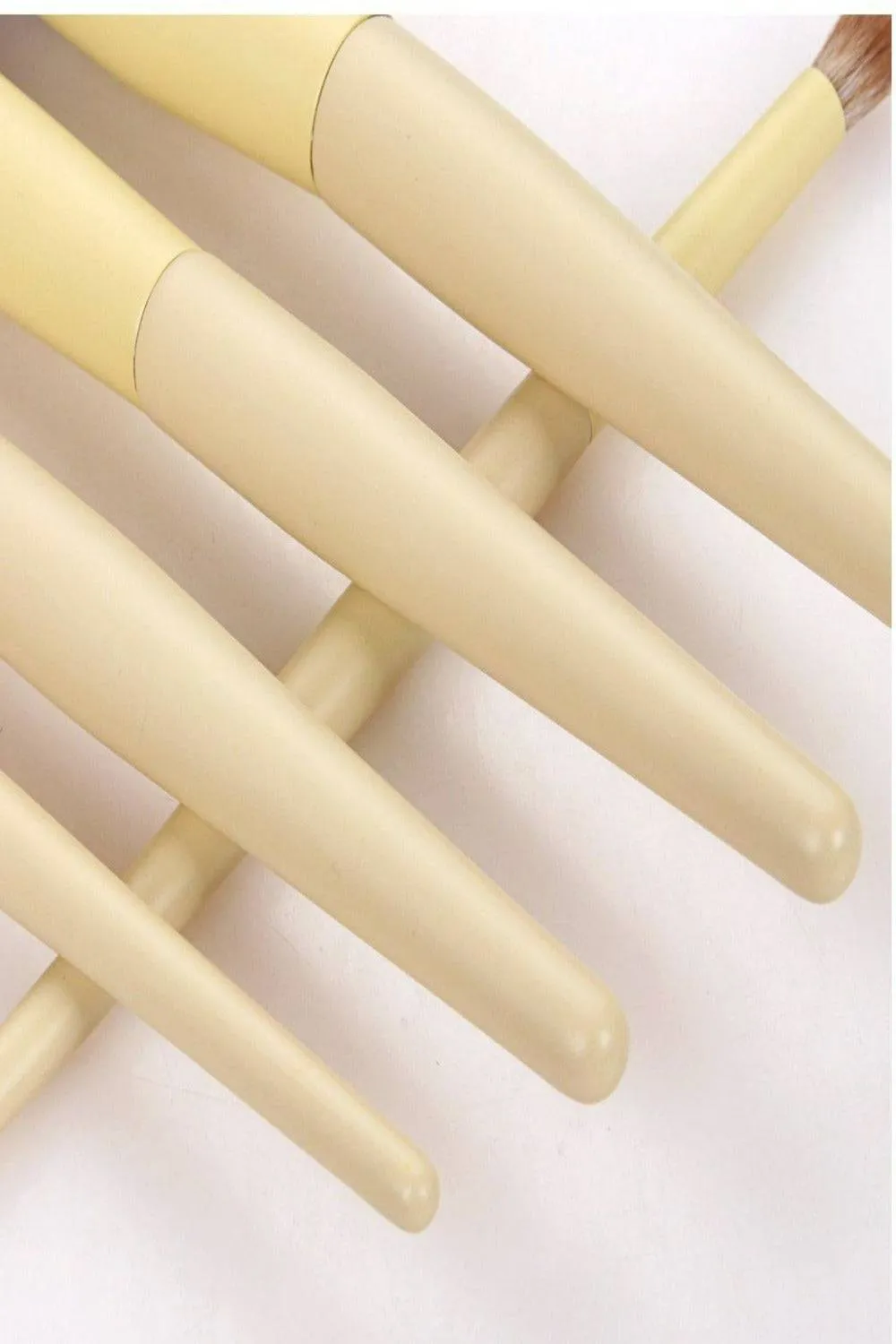 Professional Vegan Yellow & Rose Gold Makeup Brush Set - 11 Pcs