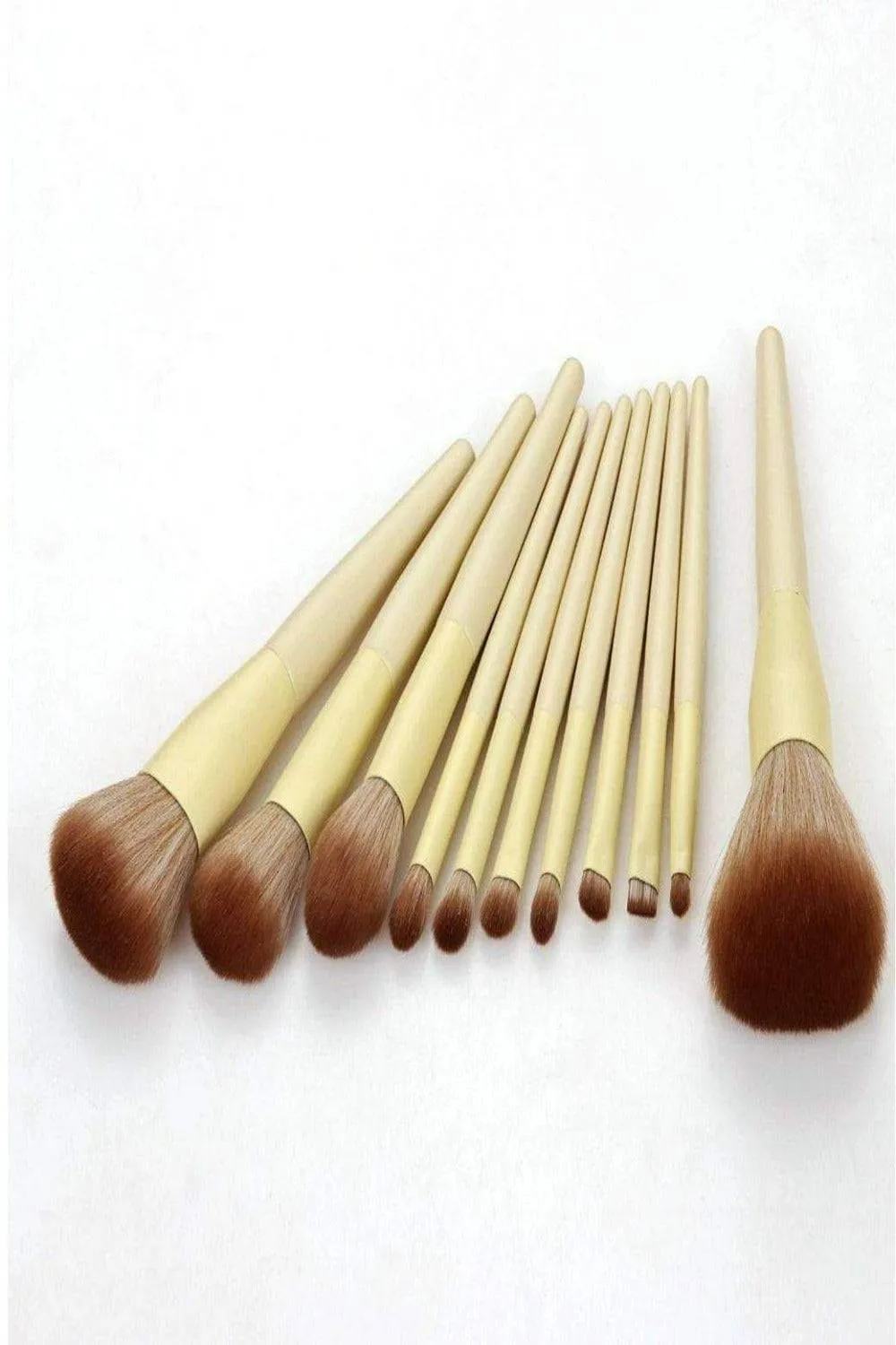 Professional Vegan Yellow & Rose Gold Makeup Brush Set - 11 Pcs