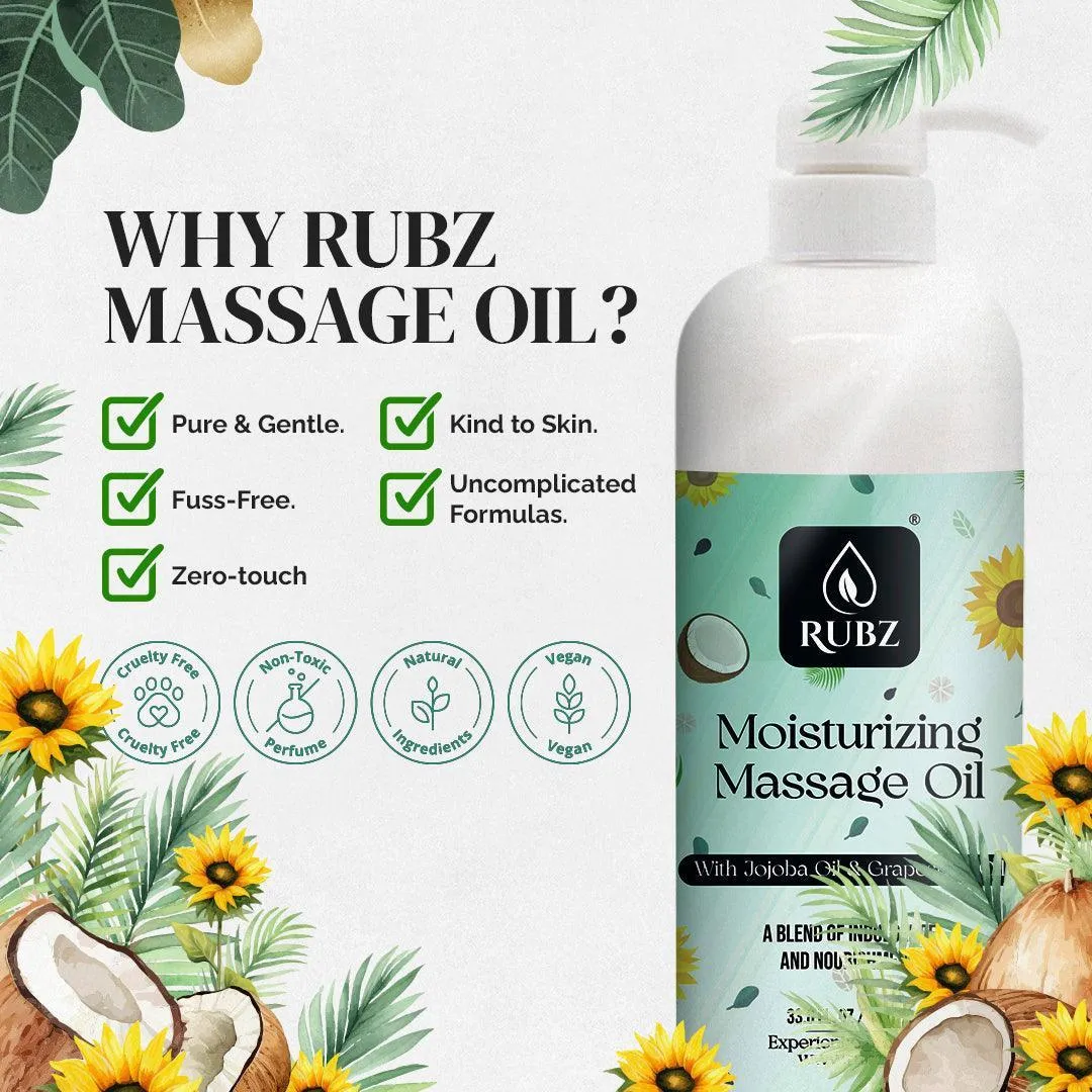 Rubz Premium Moisturizing Body Massage Oil | Relaxing, Soothing & Destressing Body Massage Oil for Women & Men | Best for Aromatherapy & Full Body Spa | 5 Litre