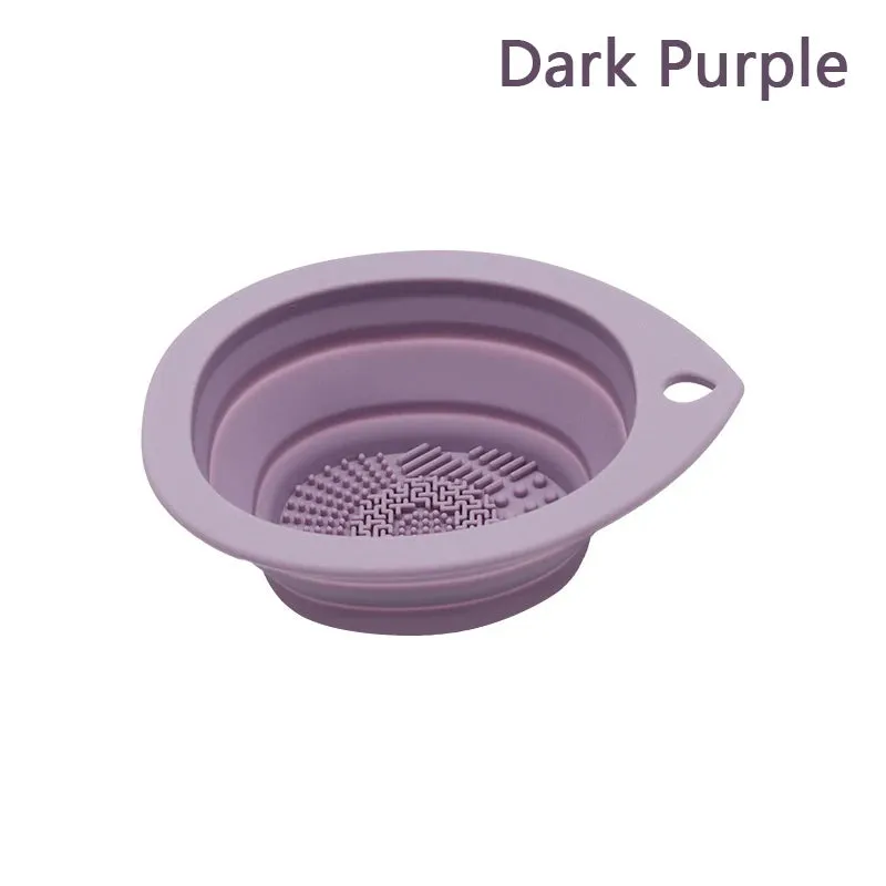 Silicone Makeup Brush Cleaner Folding Scrubber Bowl Tool