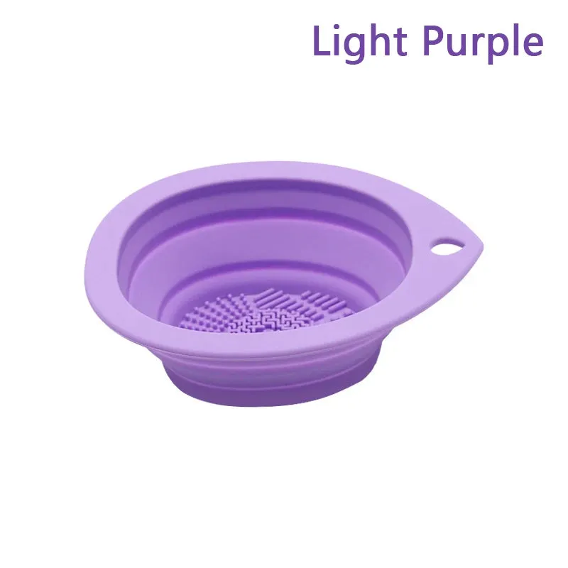 Silicone Makeup Brush Cleaner Folding Scrubber Bowl Tool