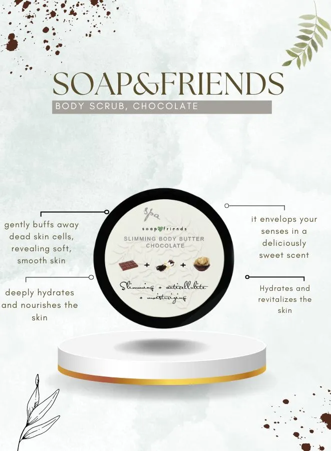 Soap&Friends Chocolate Body Scrub - Luxurious Exfoliating Scrub, 200 ml