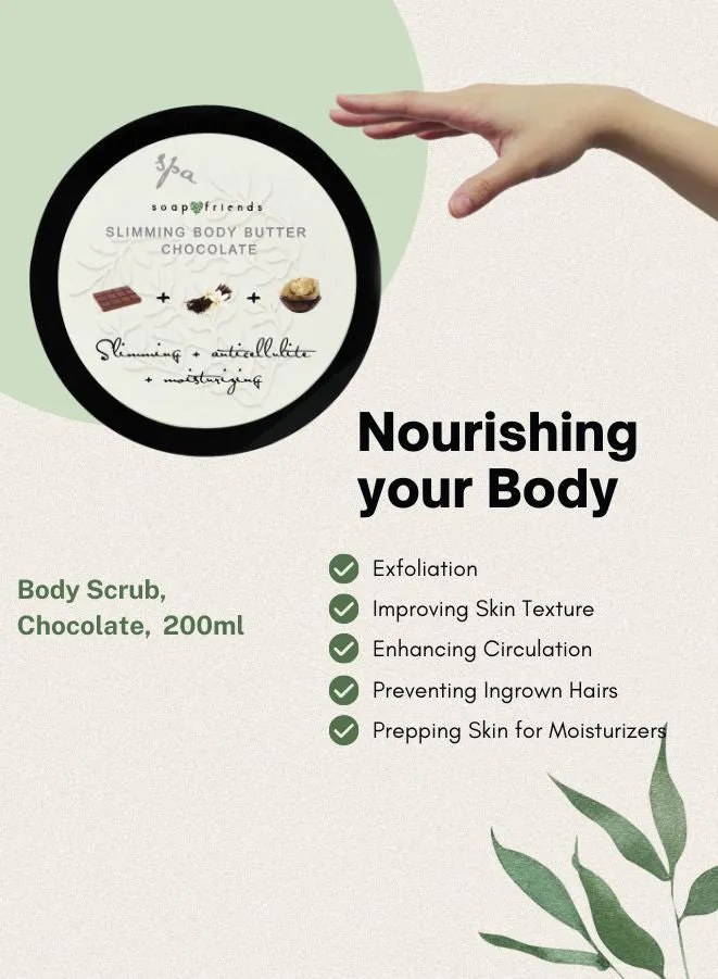 Soap&Friends Chocolate Body Scrub - Luxurious Exfoliating Scrub, 200 ml