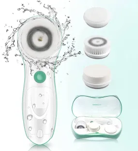 TouchBeauty 3-in-1 Facial Cleansing Brush Kit: 3 Replacement Brushes, 2 Speed Settings, and Storage Case (Model Tb-0759A)