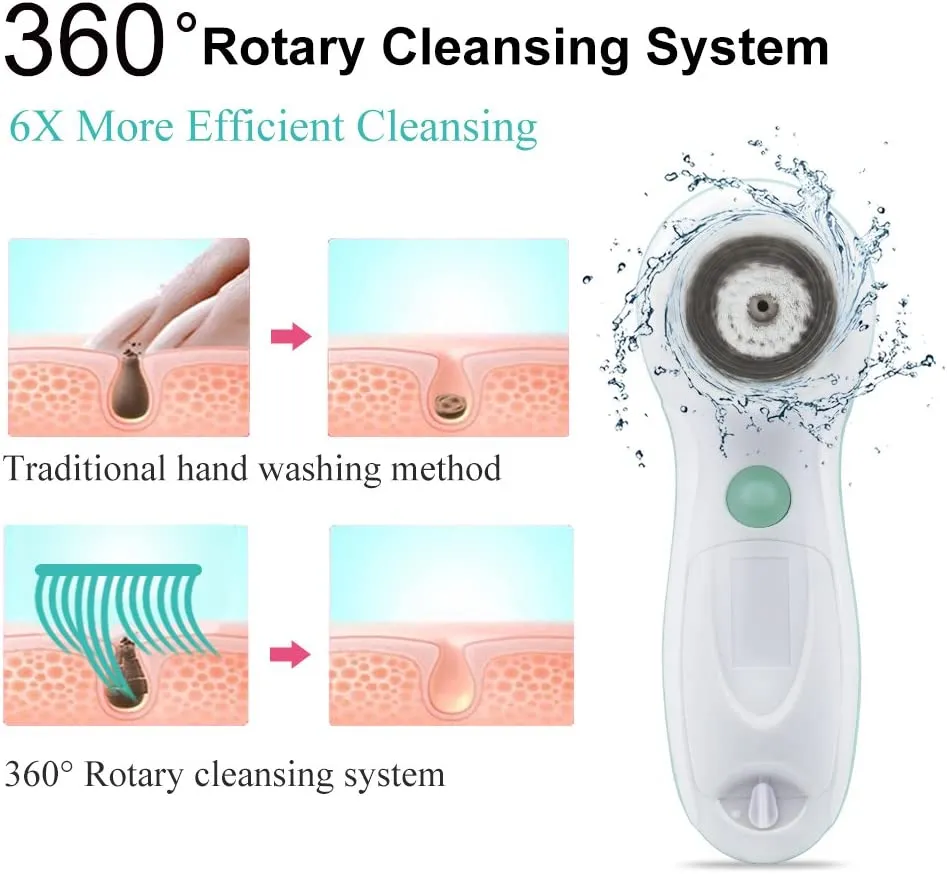 TOUCHBeauty TB-0759D Facial Cleansing Brush 2 Speed Settings with Stand, Waterproof Spin Face Brush with 2 Modes, Portable Facial Massager for Face Cleaning Exfoliating