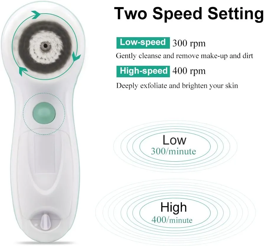 TOUCHBeauty TB-0759D Facial Cleansing Brush 2 Speed Settings with Stand, Waterproof Spin Face Brush with 2 Modes, Portable Facial Massager for Face Cleaning Exfoliating