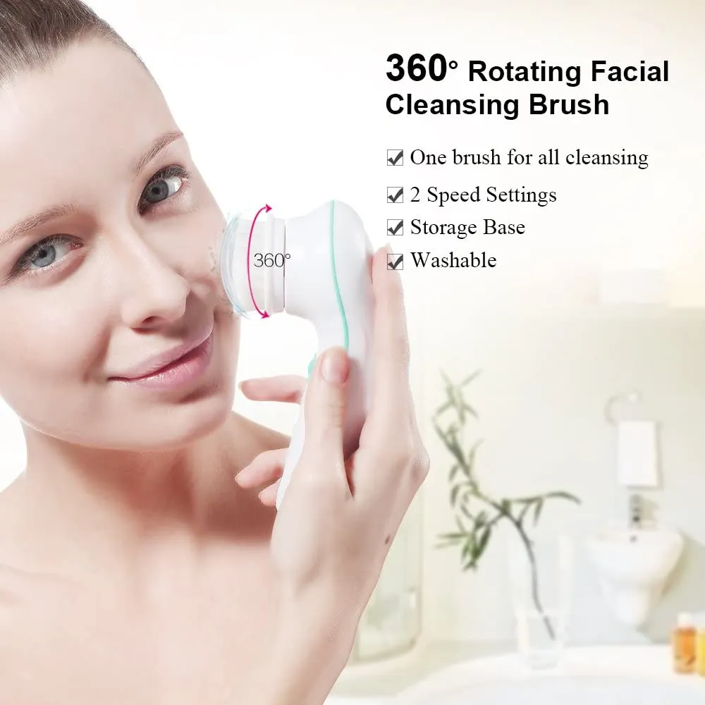 TOUCHBeauty TB-0759D Facial Cleansing Brush 2 Speed Settings with Stand, Waterproof Spin Face Brush with 2 Modes, Portable Facial Massager for Face Cleaning Exfoliating