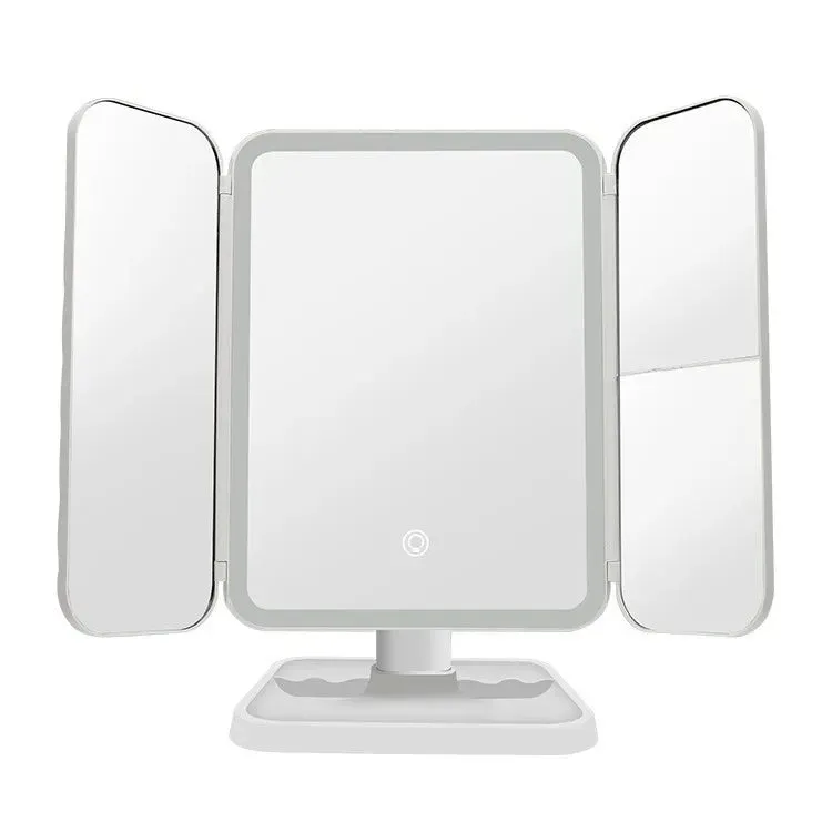 Trifold Makeup Mirror LED Lights Dorm Dressing Mirror Beauty Light up your fill light with Smart Complementary Makeup Mirror Tri